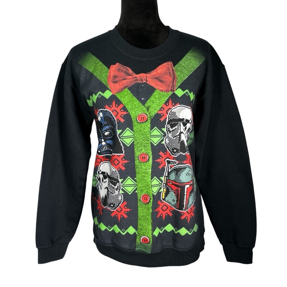 Star Wars Black Print Sweatshirt Christmas Sweater Characters Disney Fifth Sun